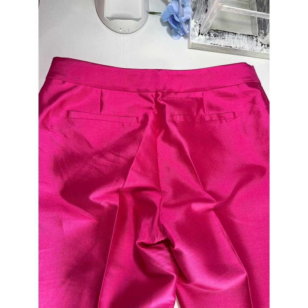 Vineyard Vines Womens Hot Pink Satin Straight Leg Dress Pants Size 2 Fuchsia - Picture 8 of 9